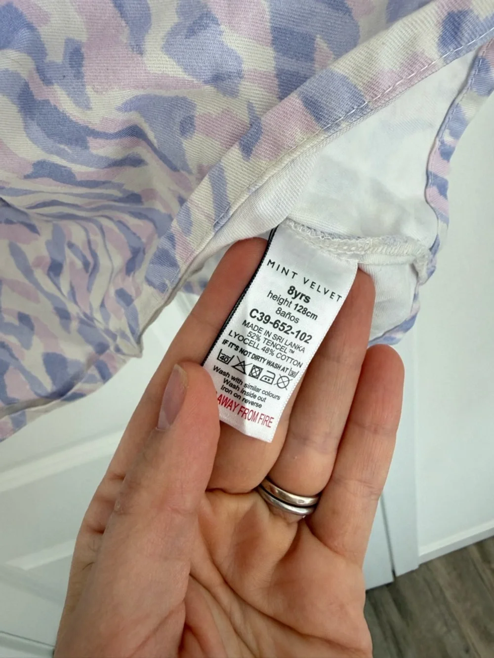 Mint Velvet Girls' Pastel Lavender Animal Print Dress 8y